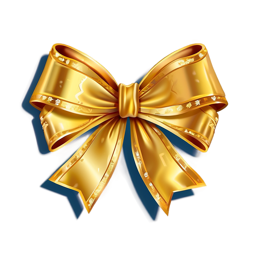 Gold Bow Illustration Png Agc15 PNG Image