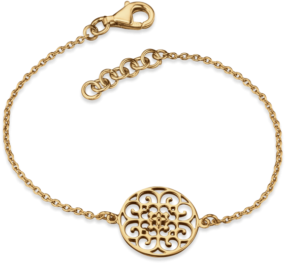 Gold Bracelet Filigree Charm PNG Image