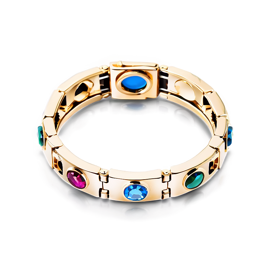 Gold Bracelet With Birthstones Png Kfl PNG Image