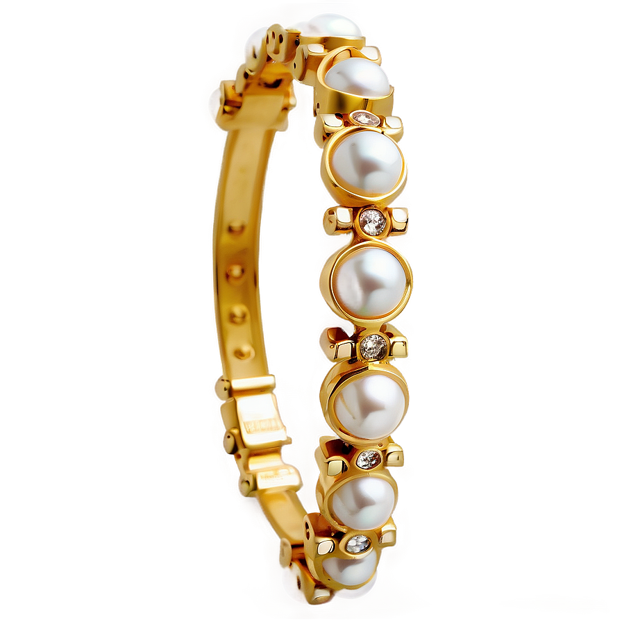 Gold Bracelet With Pearls Png Eqj20 PNG Image