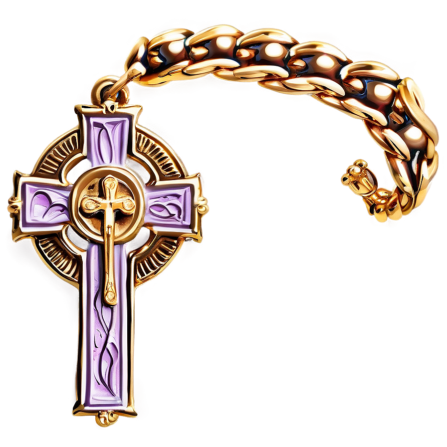 Gold Catholic Cross Design Png 06122024 PNG Image