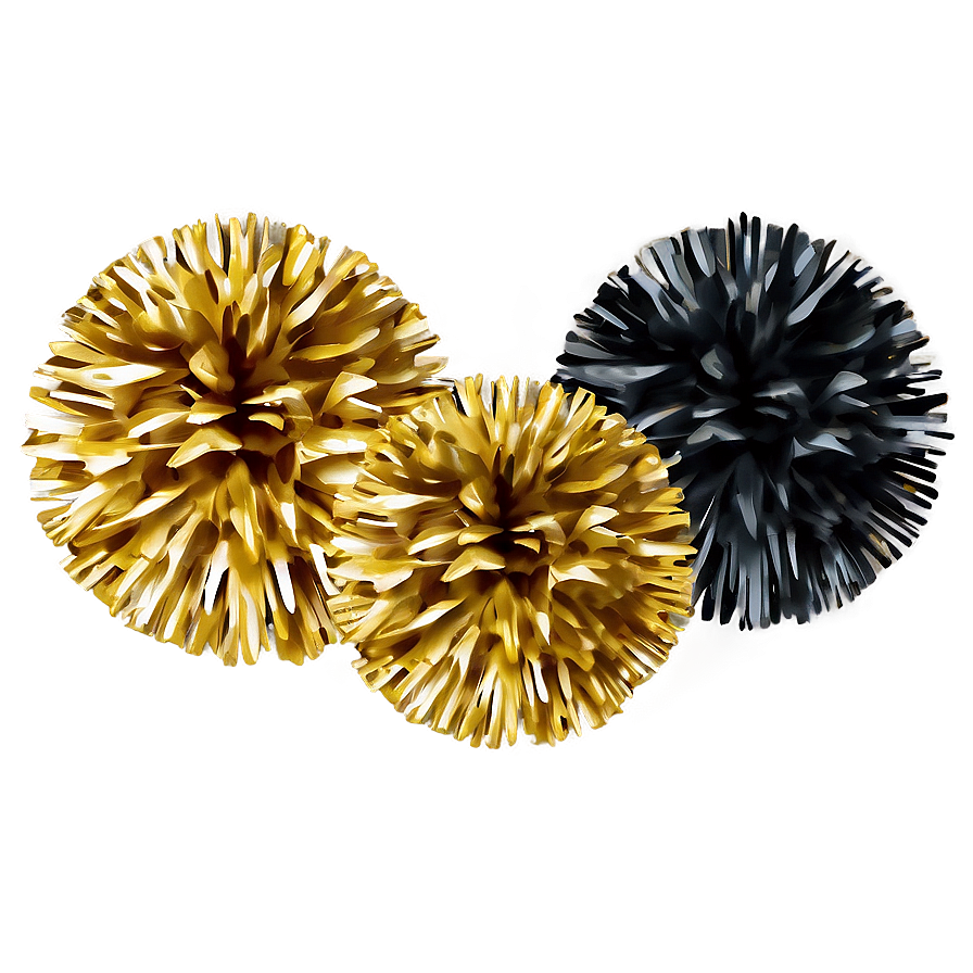 Gold Cheer Pom Poms Png 06282024 PNG Image