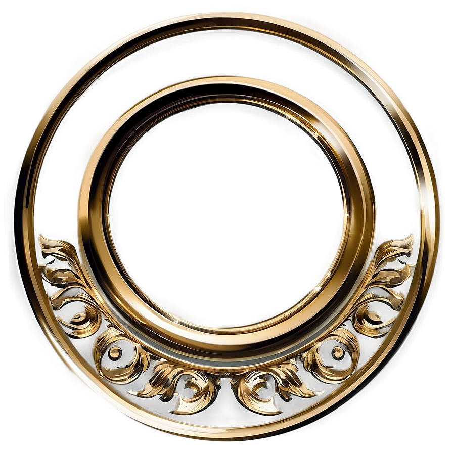 Gold Circle Frame C PNG Image