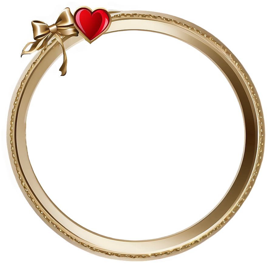 Gold Circle Frame With Hearts Png 06262024 PNG Image