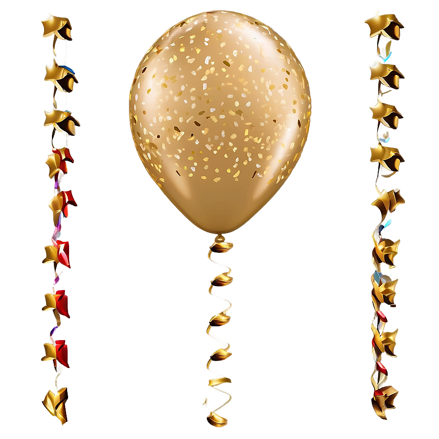 Gold Confetti Balloon Png Uxp PNG Image