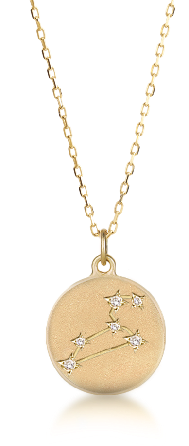 Gold Constellation Pendant Necklace PNG Image