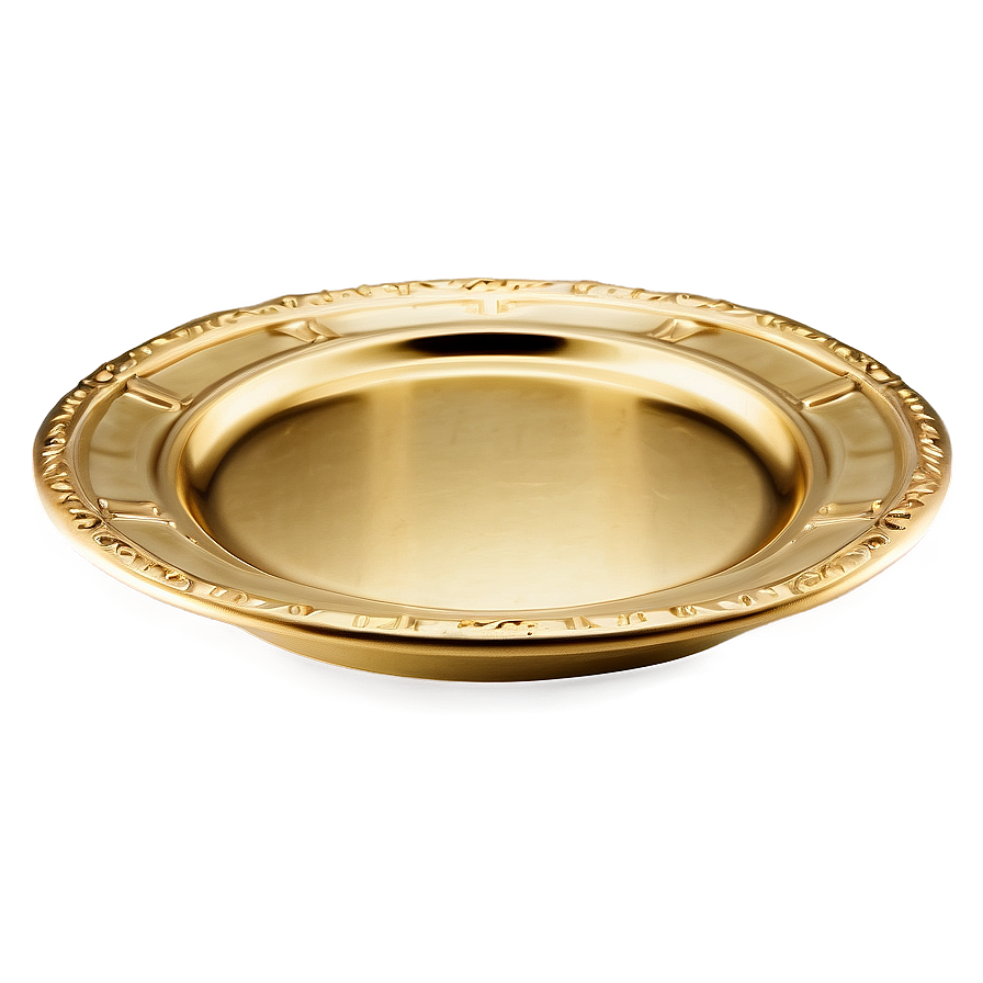 Gold Dessert Plate Png 13 PNG Image