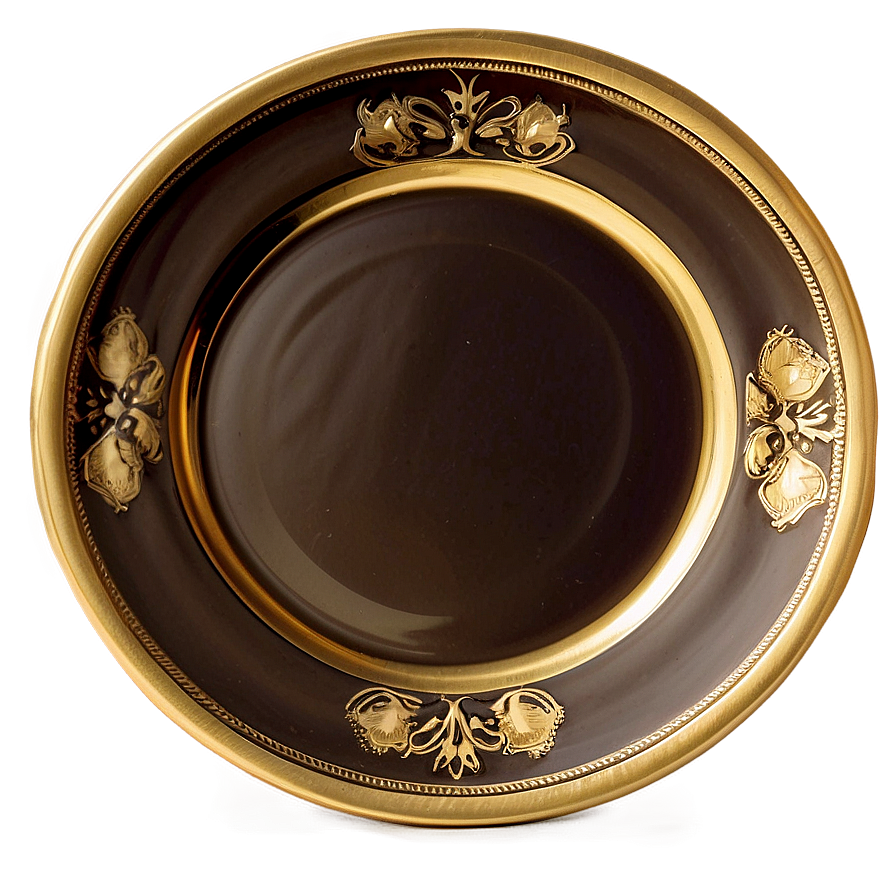 Gold Dessert Plate Png Xtt77 PNG Image