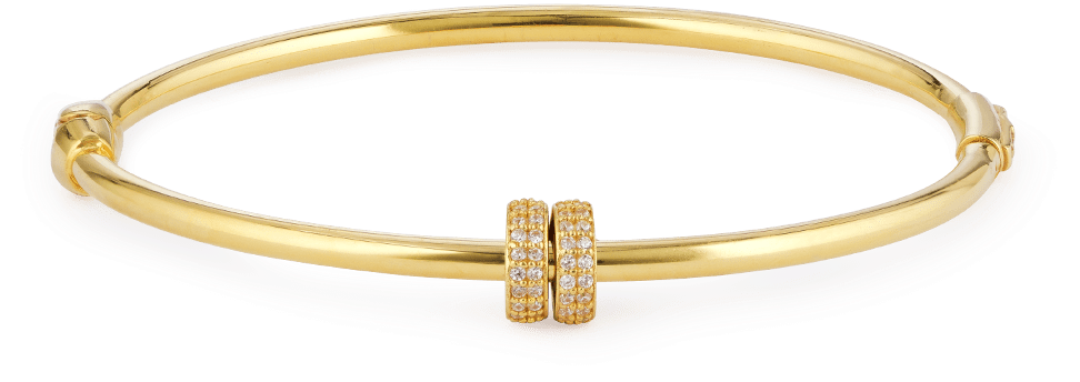 Gold Diamond Bangle Product Photography PNG Image