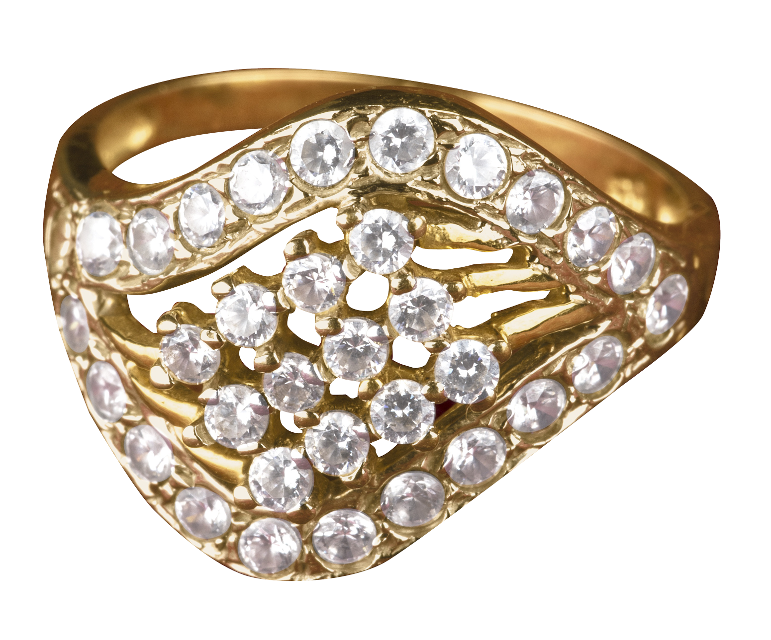 Gold Diamond Ring Closeup PNG Image