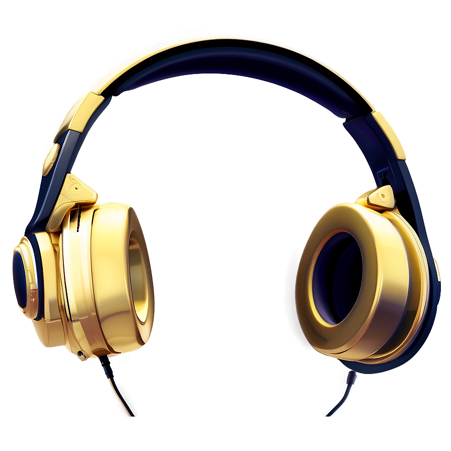 Gold Dj Headphones Png 06212024 PNG Image