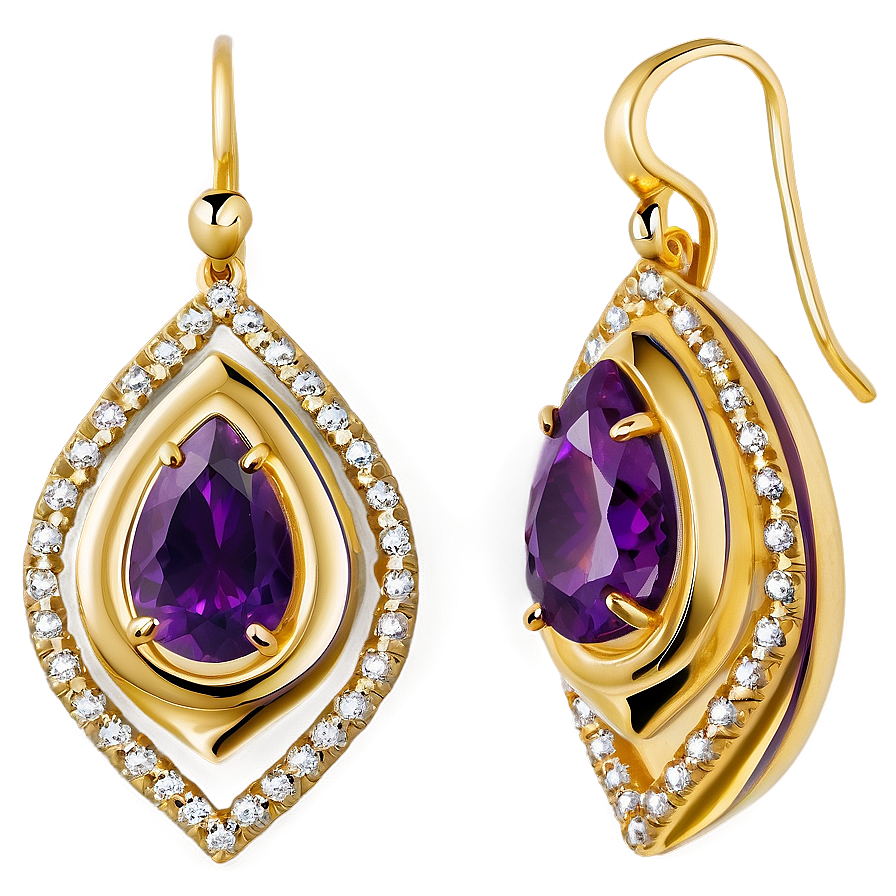 Gold Earrings B PNG Image