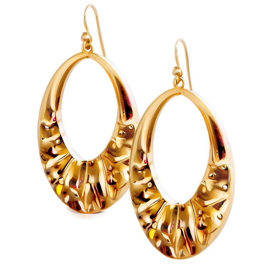 Gold Earrings C PNG Image