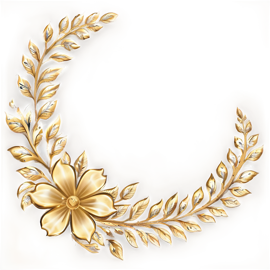 Gold Floral Border Png Mdl99 PNG Image