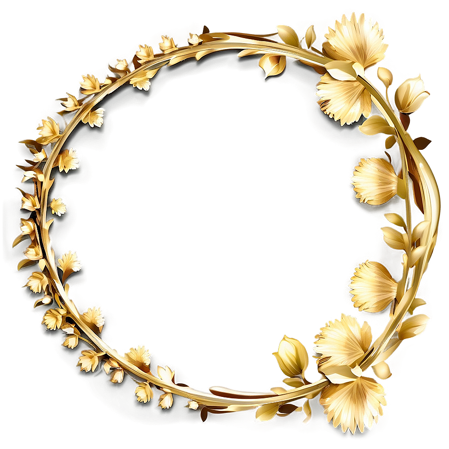 Gold Flower Frame Png 05252024 PNG Image