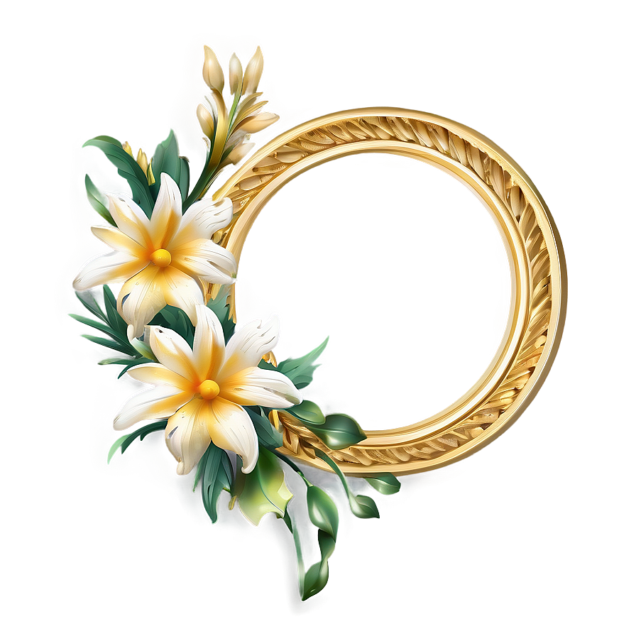 Gold Flower Frame Png 77 PNG Image