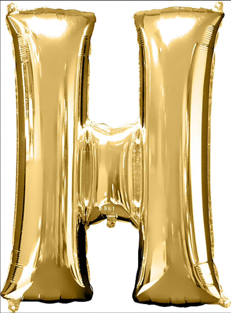 Gold Foil Balloon Letter H PNG Image