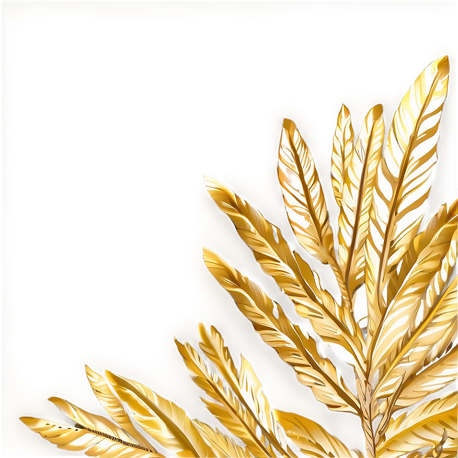 Gold Foliage Illustration Png 06262024 PNG Image