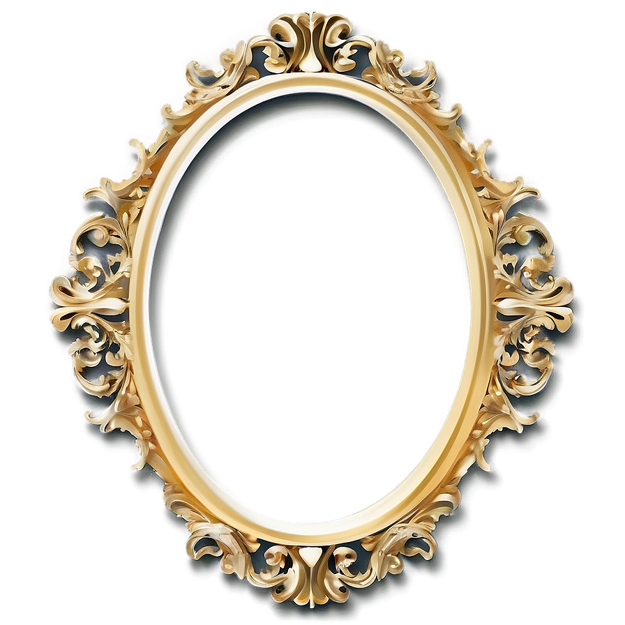 Gold Frame Oval Png 92 PNG Image