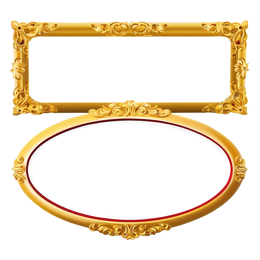 Gold Frame Oval Png Itl62 PNG Image