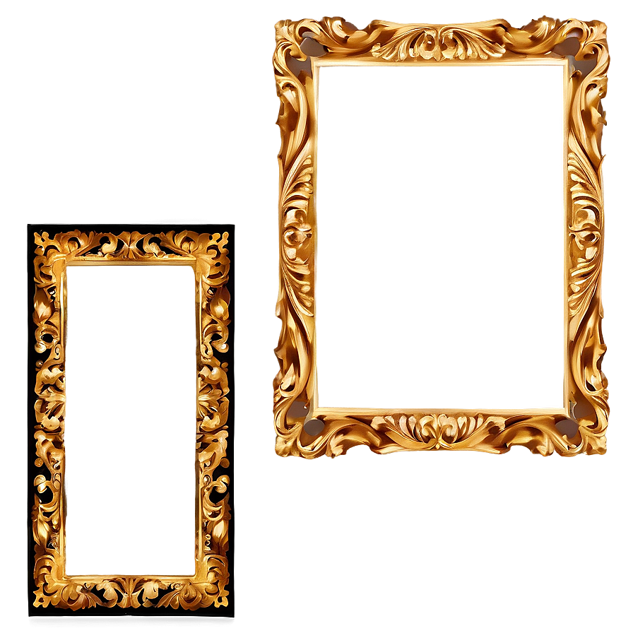 Gold Frame Photo Border Png 06262024 PNG Image