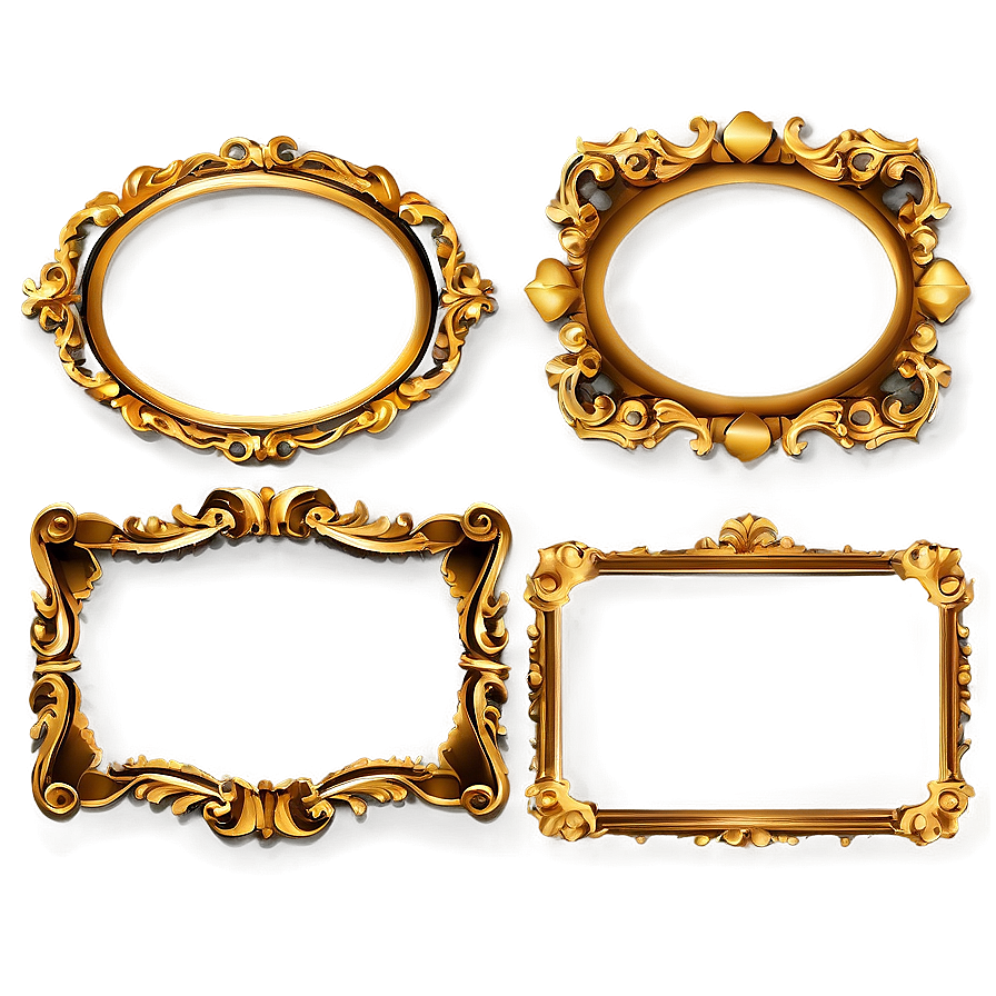 Gold Frame Text Box Png Svj PNG Image