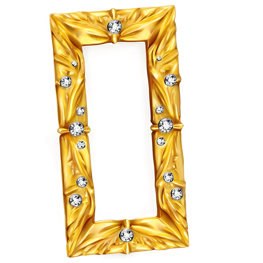 Gold Frame With Diamonds Png Cgk2 PNG Image