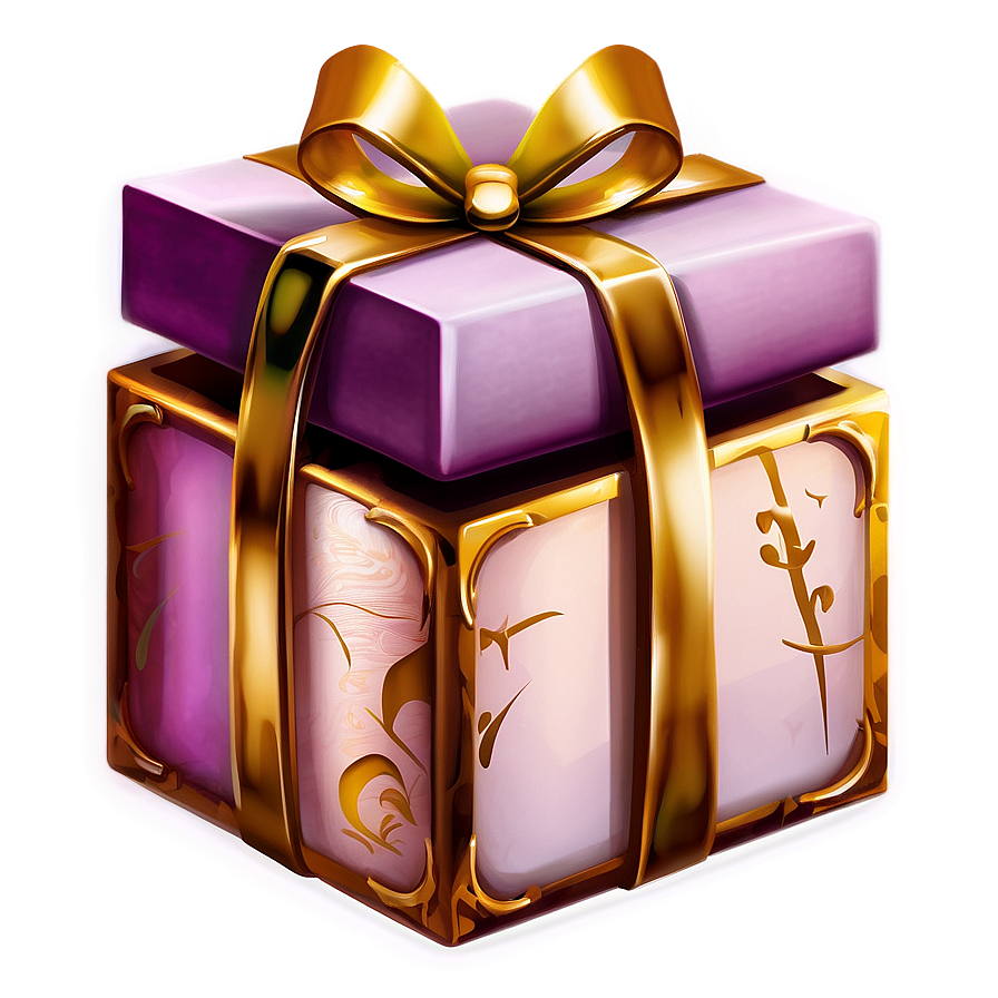 Gold Gift Box Png Ier36 PNG Image