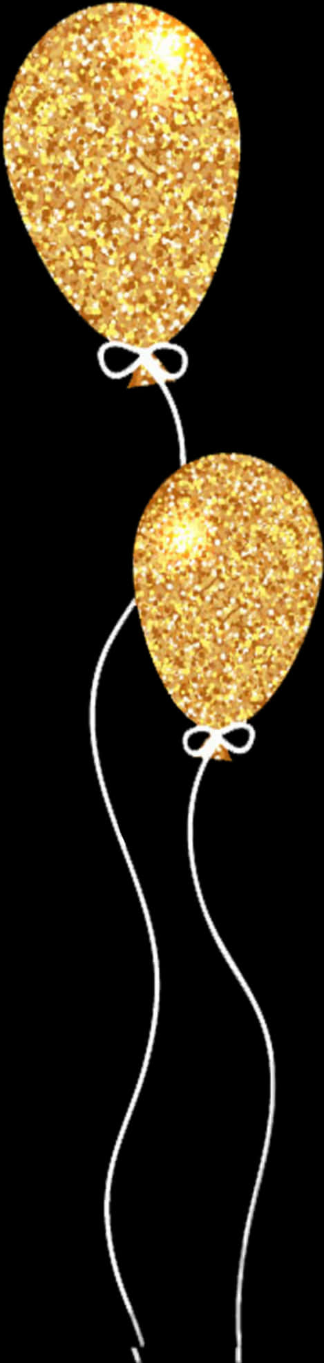 Gold Glitter Balloons Vertical PNG Image