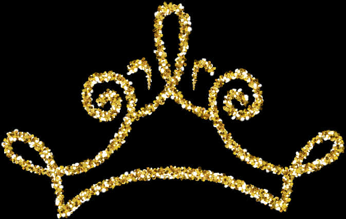 Gold Glitter Crown Graphic PNG Image