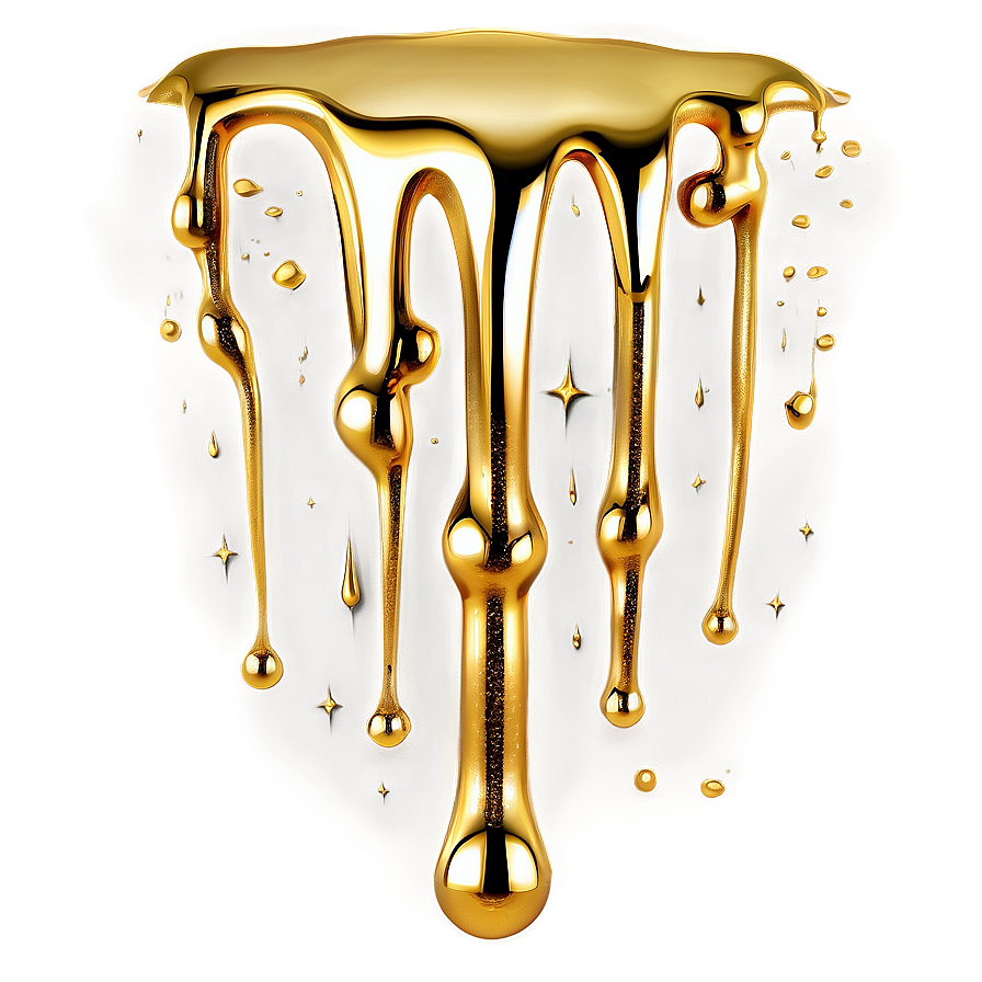 Gold Glitter Drip A PNG Image