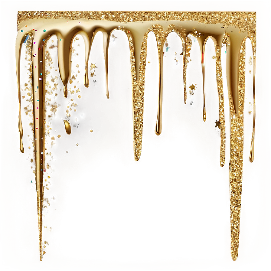 Gold Glitter Drip Border Png Tuk85 PNG Image