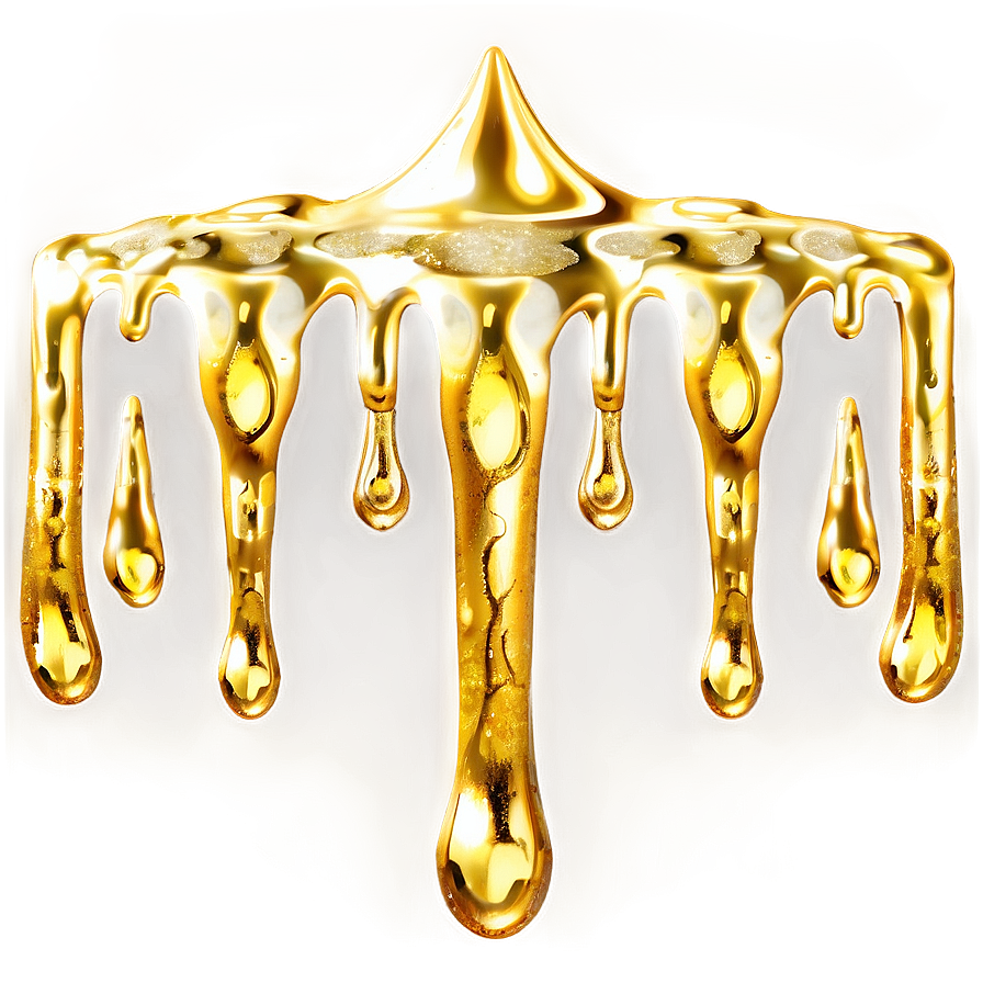 Gold Glitter Drip C PNG Image