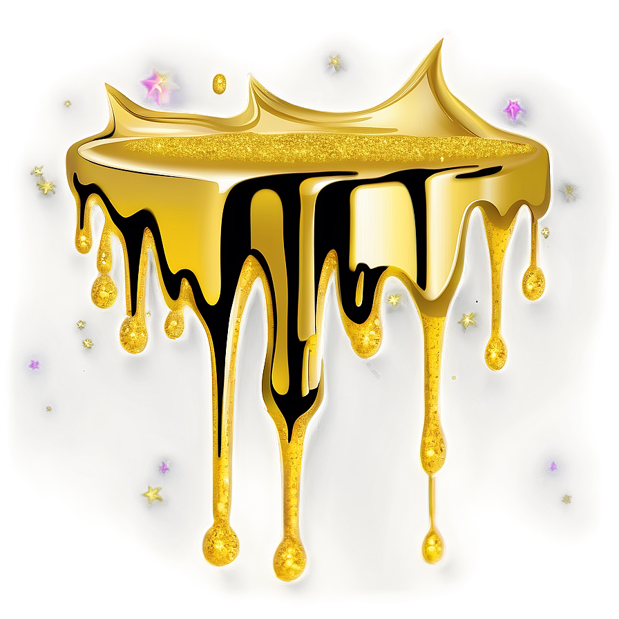 Gold Glitter Drip Clipart Png Qwg5 PNG Image