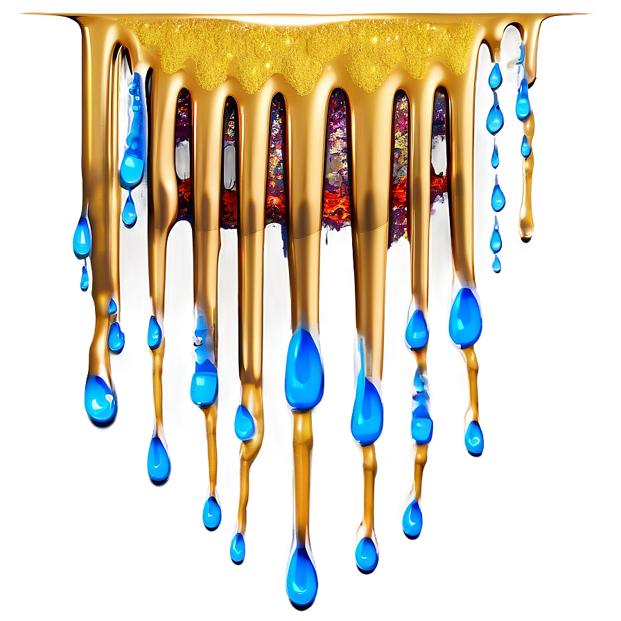 Gold Glitter Drip Down Png Idd86 PNG Image