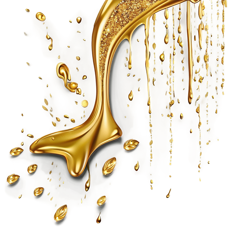 Gold Glitter Drip For Artwork Png 70 PNG Image