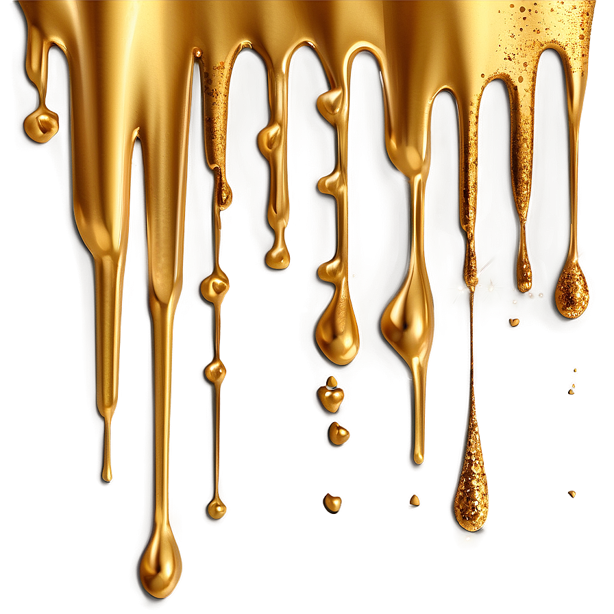 Gold Glitter Drip For Decoration Png 93 PNG Image