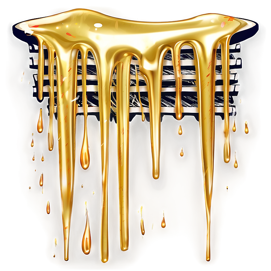 Gold Glitter Drip Illustration Png 06282024 PNG Image