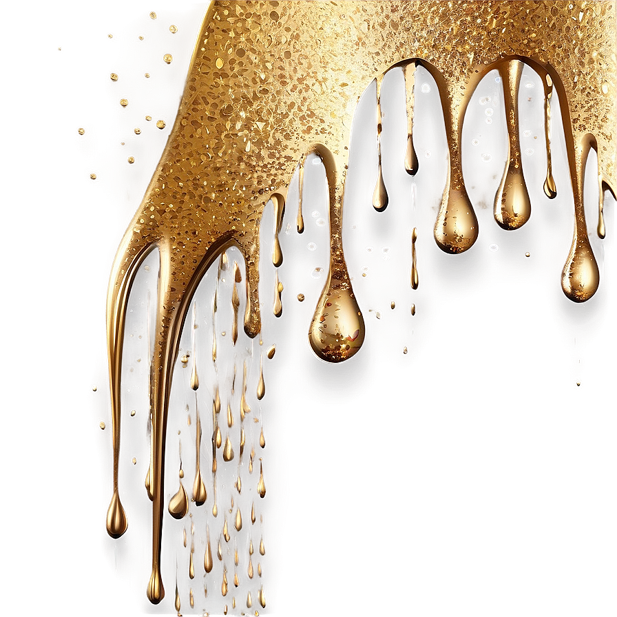 Gold Glitter Drip Invitation Png 06282024 PNG Image