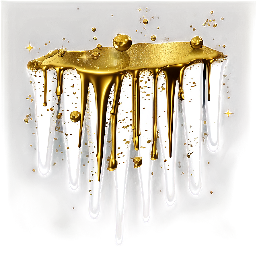 Gold Glitter Drip On White Png Qqm PNG Image