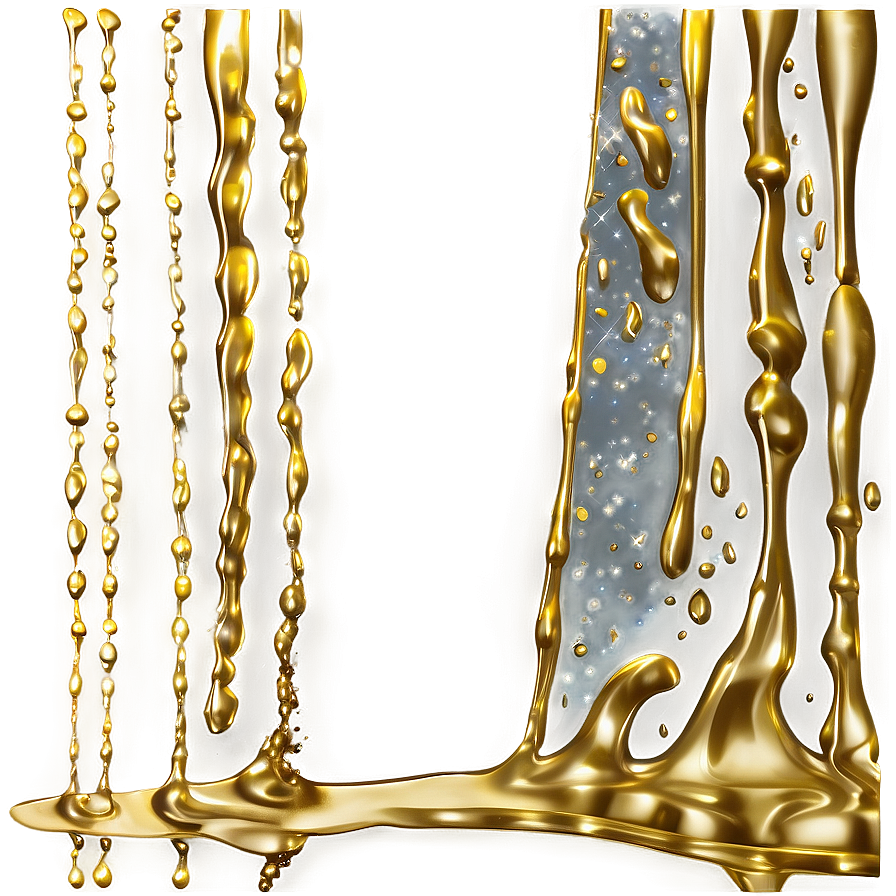 Gold Glitter Drip On White Png Sns PNG Image