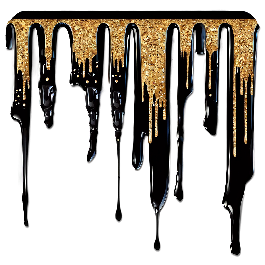 Gold Glitter Drip Overlay Png 06282024 PNG Image