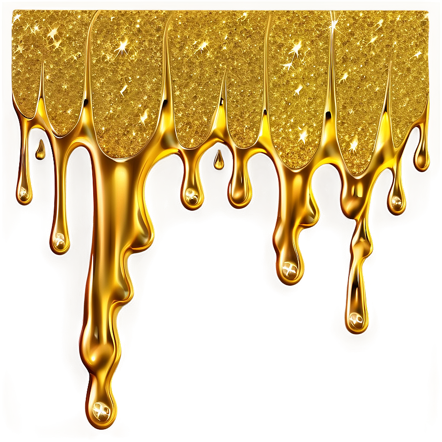 Gold Glitter Drip Pattern Png 37 PNG Image