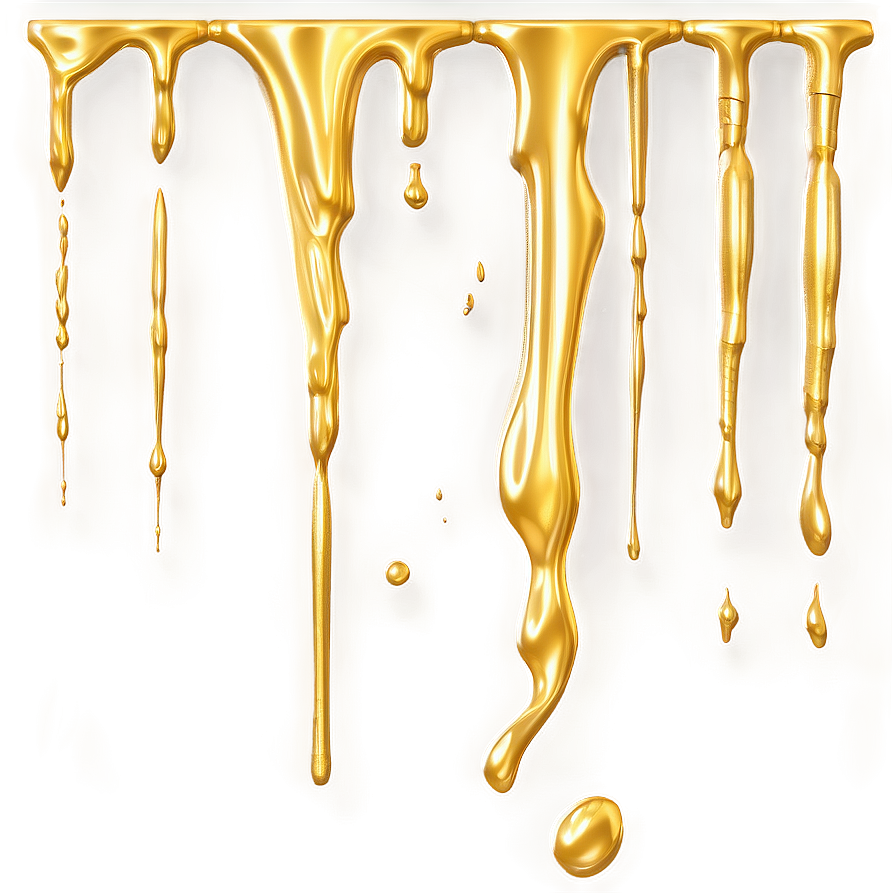 Gold Glitter Drip Silhouette Png 06282024 PNG Image