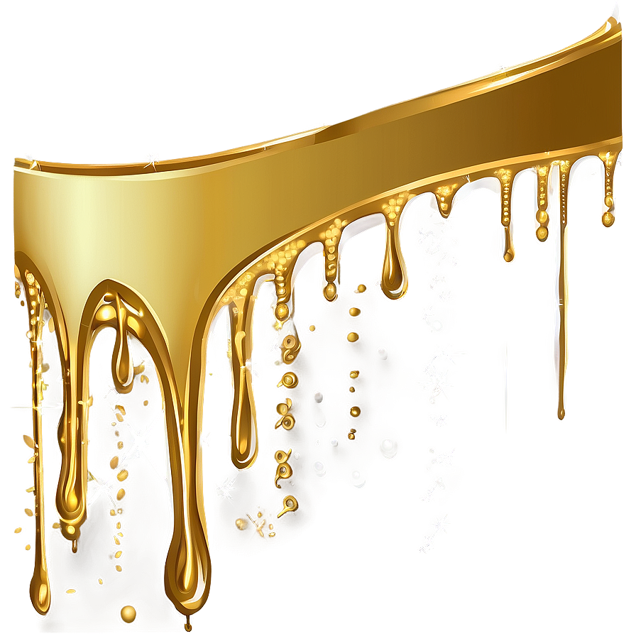 Gold Glitter Drip Vector Png 06282024 PNG Image