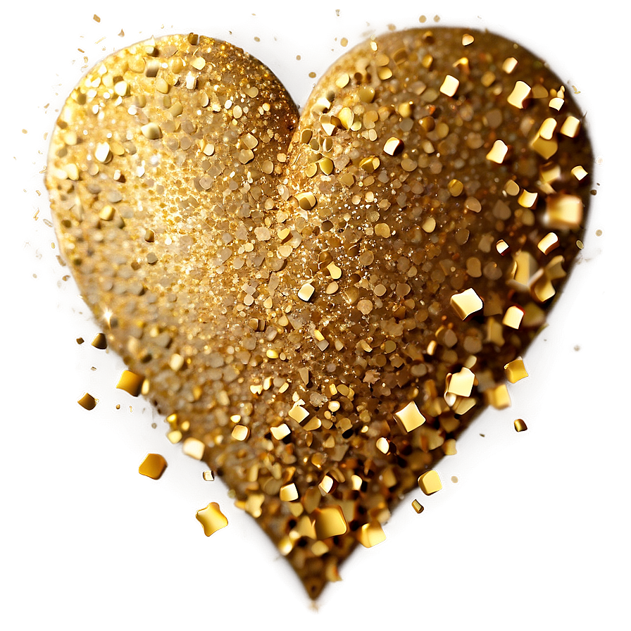 Gold Glitter Heart Png Pdg22 PNG Image