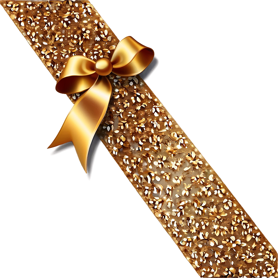 Gold Glitter Ribbon Png 05232024 PNG Image