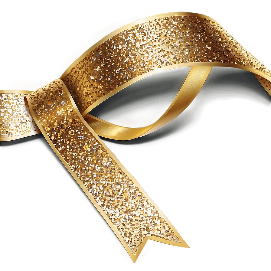 Gold Glitter Ribbon Png Wyi34 PNG Image