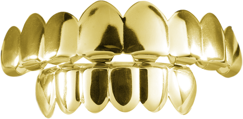 Gold Grillz Dental Fashion PNG Image