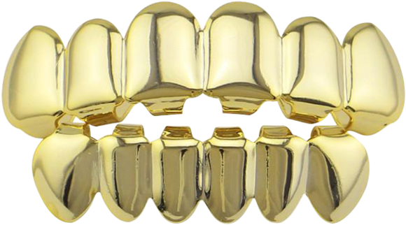 Gold Grillz Dental Jewelry PNG Image